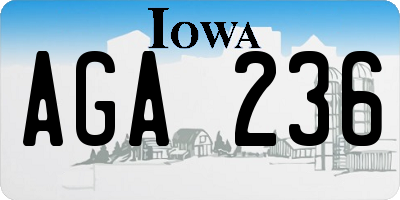 IA license plate AGA236