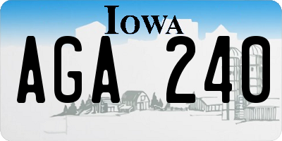 IA license plate AGA240