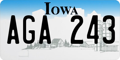 IA license plate AGA243