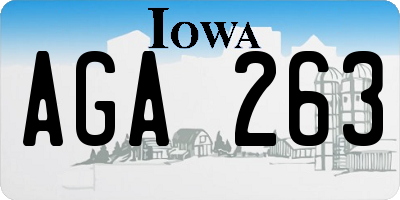 IA license plate AGA263