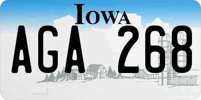 IA license plate AGA268