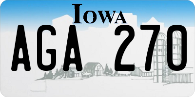 IA license plate AGA270