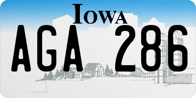 IA license plate AGA286