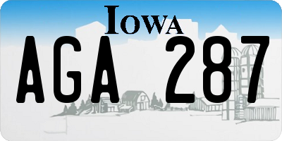 IA license plate AGA287