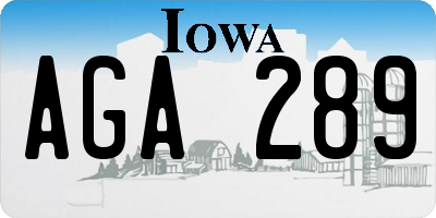 IA license plate AGA289