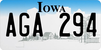 IA license plate AGA294