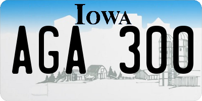 IA license plate AGA300