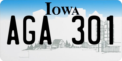 IA license plate AGA301