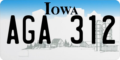 IA license plate AGA312