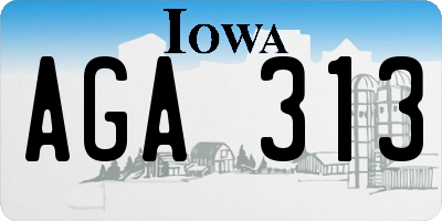 IA license plate AGA313