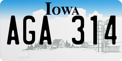 IA license plate AGA314