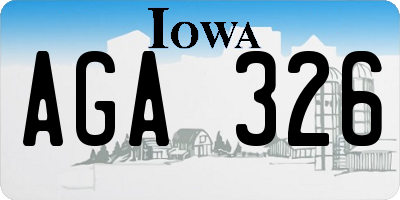 IA license plate AGA326