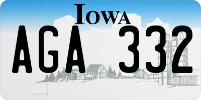 IA license plate AGA332