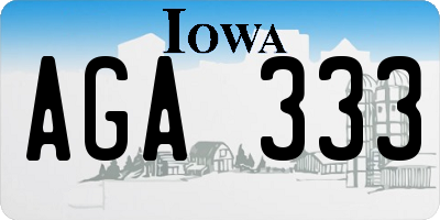 IA license plate AGA333
