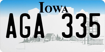 IA license plate AGA335