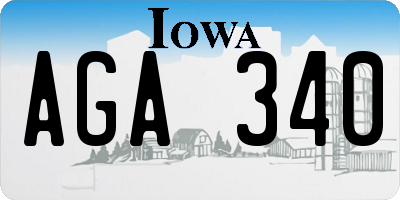 IA license plate AGA340