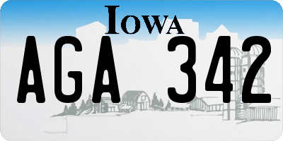 IA license plate AGA342