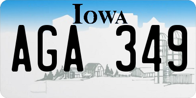 IA license plate AGA349