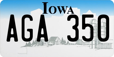 IA license plate AGA350