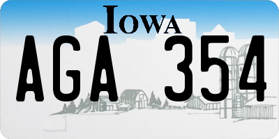 IA license plate AGA354