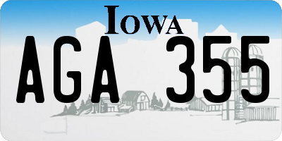 IA license plate AGA355