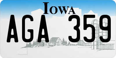 IA license plate AGA359