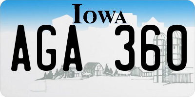 IA license plate AGA360