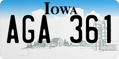 IA license plate AGA361