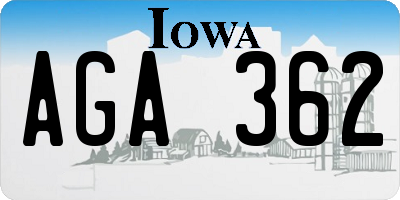 IA license plate AGA362