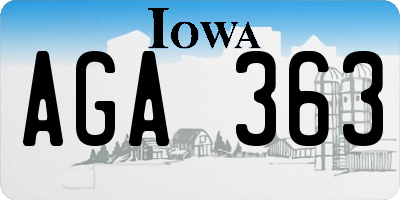 IA license plate AGA363