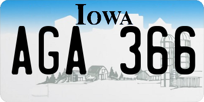IA license plate AGA366