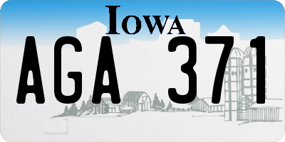 IA license plate AGA371
