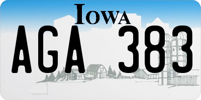 IA license plate AGA383