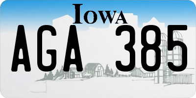IA license plate AGA385