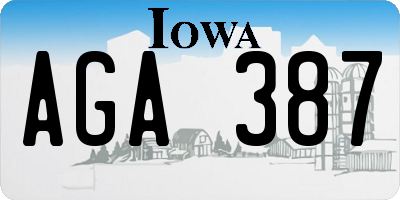 IA license plate AGA387