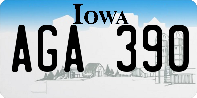IA license plate AGA390