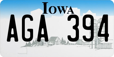 IA license plate AGA394