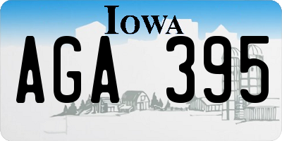 IA license plate AGA395