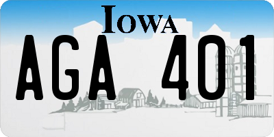 IA license plate AGA401