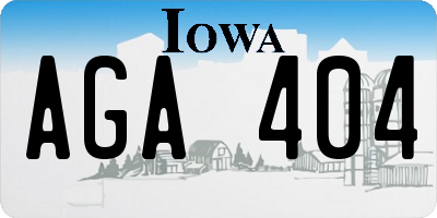 IA license plate AGA404
