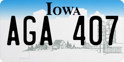 IA license plate AGA407