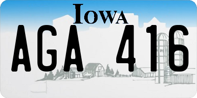 IA license plate AGA416