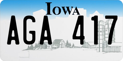 IA license plate AGA417