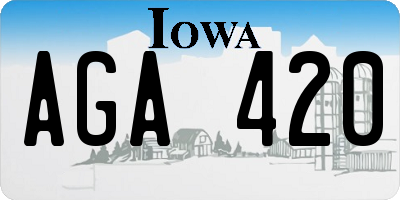 IA license plate AGA420
