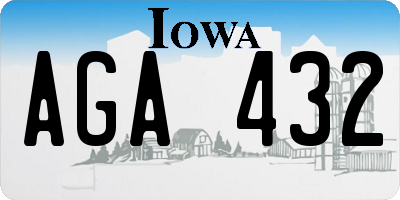 IA license plate AGA432