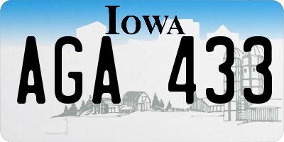 IA license plate AGA433