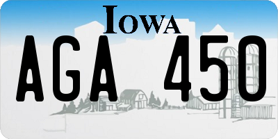 IA license plate AGA450