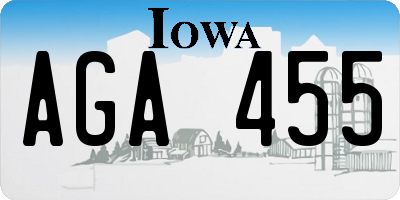 IA license plate AGA455