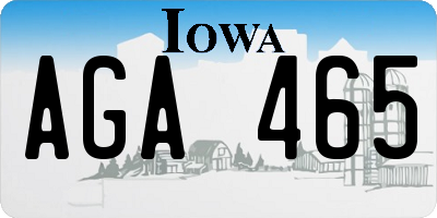 IA license plate AGA465