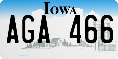 IA license plate AGA466